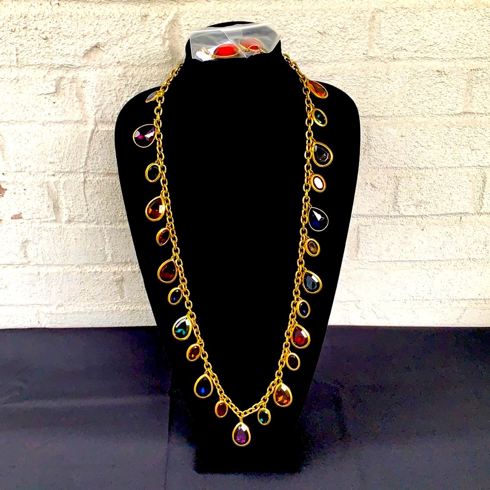 Multicolored Gemstone Necklace & Earring Set